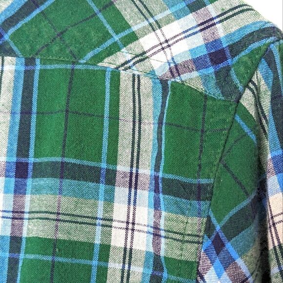 Club Room Fitted Brushed Cotton Plaid Button Down Shirt size Men's M - Picture 2 of 9